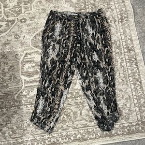 Calvin Klein Linen Snakeskin Pants